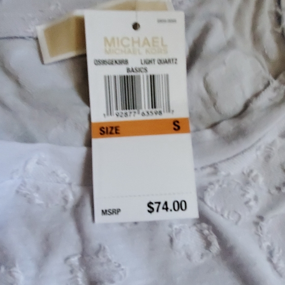 NWT Michael Kors textured lavender tie sleeve tee - Picture 8 of 8